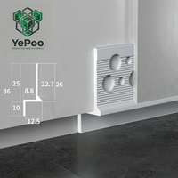 Plinthe en alliage d'aluminium 6063-T5 Yepoo de haute qualité, moderne, en forme de L, pour usage hôtelier, finition mate/anodisée, protection IP20, facile à installer