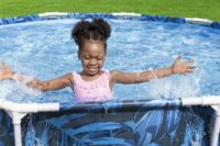 Bestway 56985 Steel Pro Oberirdischer Pool Rund rahmen pool 3,05 m x 66 cm Garten pool im Freien