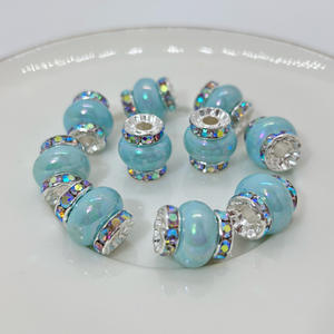 ลูกปัดอะคริลิกสีทองแบบหลวม สำหรับงาน DIY ตัวเว้นระยะแบบวงล้อเพชร อุปกรณ์ตกแต่งเครื่องประดับ - Product Image 4