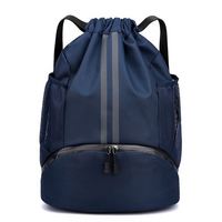 Sac à dos de marathon de natation personnalisé, fermeture éclair, portable, Oxford, double sangle d'épaule, réutilisable, compartiment séparé pour chaussures sèches et humides