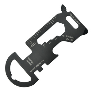 Outil multifonction en acier inoxydable EDC, ouvre-bouteille, tournevis, support de téléphone, clés à rayons, porte-clés 7x3cm, survie en plein air - Product Image 1