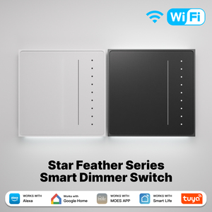 Interruptor de Luz Inteligente Tuya Zigbee MOES Serie Star Feather, Regulador de Intensidad, Control Remoto por Aplicación, Control por Voz con Alexa y Google Home - Product Image 1