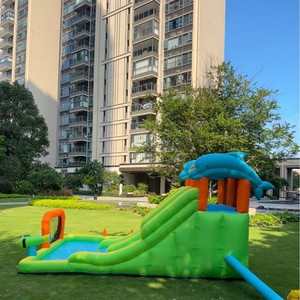 Piccolo castello gonfiabile all'aperto nuovo con lo spruzzo dell'acquascivolo dei bambini gioca <span class=keywords><strong>il</strong></span> castello dall'acqua per i bambini che giocano al cortile - Product Image 1