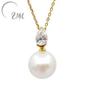 Ювелирные изделия UM: Оптовая продажа позолоченных серебряных кулонов 925 пробы с натуральным пресноводным жемчугом. Унисекс/для мужчин/женщин. Для свадьбы, годовщины, на каждый день. - Product Image 1