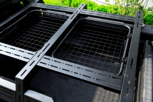 Support de panier de chargement en acier multifonctionnel, réglable en largeur et en <span class=keywords><strong>hauteur</strong></span>, à charnières et rétractable, pour barre de protection de benne de pick-up, sans perçage - Product Image 6
