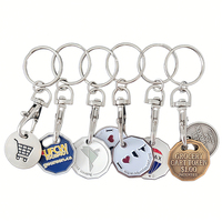 Porte-clés personnalisé pour chariot de supermarché Porte-clés pour chariot en métal, jetons imprimables avec logo, cadeaux promotionnels pour épicerie de supermarché au détail