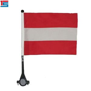 Drapeaux de vélo de l'Albanie 6*8 pouces 100% polyester, vente en gros pour événements sportifs, décorations éducatives intérieures et extérieures - Product Image 2