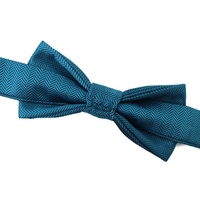Noeuds papillon classiques pour enfants, motif arête de poisson, faciles à porter, ajustables, en polyester tissé, pré-noués, couleur unie bleu lac, pour bébés et enfants
