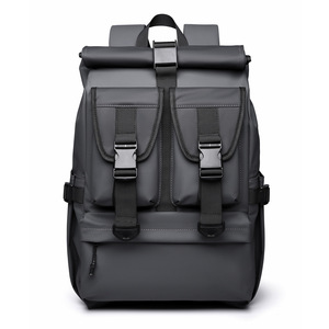 2025 Trendy Waterproof Oxford Polyester Laptop Backpack for Men Commuting Cycling Multi-Pocket Expandable School <b>Bag</b> - Product Image 5