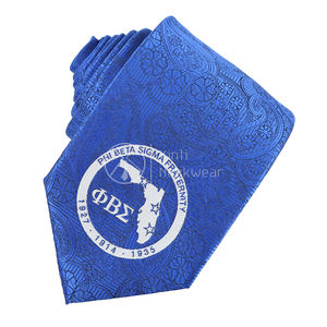 Hand Make Cudtom Phi Beta Sigma Fraternidad Corbata Poliéster Calidad Hombre Hombres baratos Royal Blue and White Corbatas - Product Image 1