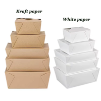 Boîtes d'emballage jetables en papier kraft pour salades, personnalisables avec logo, pour vente en gros, conteneurs alimentaires en papier pour livraison de repas à emporter et bento