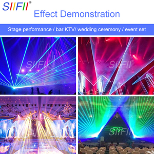 Projecteur laser LED 4 têtes RVB pleine couleur avec balayage, contrôle DMX et sonore, intensité variable, Ra85, pour éclairage de scène, discothèque, <span class=keywords><strong>soirée</strong></span>, <span class=keywords><strong>DJ</strong></span> - Product Image 3