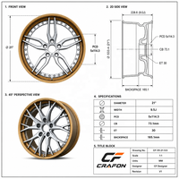 Jantes forgées monobloc CF 18 19 pouces 5x114.3 PCD 56.1 CB pour voitures particulières, compatibles avec WRX VA VB, jantes sur mesure