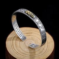 Bracelet en alliage de zinc tendance style Feng Shui traditionnel chinois, best-seller, avec Mantra à six mots, Pixiu et Sutra du Cœur, idéal comme cadeau