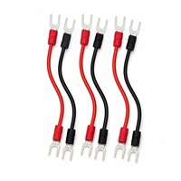 Câble de raccordement à borne fourche SV5-5U, rouge et noir, isolé PVC, cuivre étamé, vis M5, 5,5 mm², borne de batterie OEM