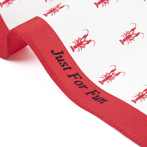 منديل مطبوع حريري فقط للمتعة نمط الحيوان مع إعادة تدوير الحدود الحمراء مربع جيب ناعم للرجال - Product Image 4