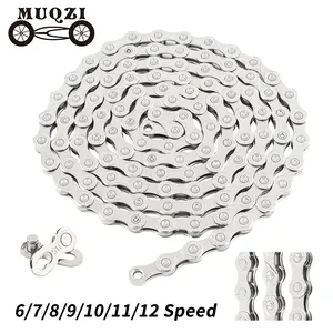 Muqzi 6/7/8/9/10/11/12 Corrente de bicicleta de velocidade MTB peças de bicicleta de estrada corrente de ciclo 116 126 elo corrente de aço durável