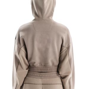 Sudadera Corta con Cierre y Cuello Alto con Logotipo Personalizado para Mujer, con Cordones Ajustables para Atuendos Deportivos Casuales - Product Image 3