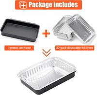Lot de 20 plateaux d'égouttage jetables en aluminium pour barbecue