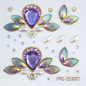 Autocollants irisés en <span class=keywords><strong>strass</strong></span> pour le front, auto-adhésifs sans colle, pour le <span class=keywords><strong>visage</strong></span>, pour festival de musique, fête, maquillage de scène - Product Image 5