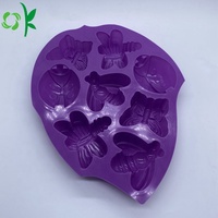 OKSILICOEN Bonbons Chocolat Moule 3D Stéréo Dessin Animé Insecte Mousse Gelée Cuisson Pudding Moule Silicone Résistant Aux Hautes Températures