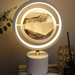 Taikoo นาฬิกาทราย3D ทันสมัย, ไฟ LED นาฬิกาทรายเคลื่อนไหวเคลื่อนไหวได้ทรายดูด<span class=keywords><strong>ทะเล</strong></span>ลึกโคมไฟโต๊ะข้างเตียงทรงโดม - Product Image 3