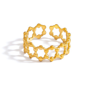 Pulsera Geométrica de Acero de Titanio Estilo Europeo, Chapada en Oro de 18K, Joyería de Moda para Mujer, Diseño Irregular, Brazalete Abierto - Product Image 5