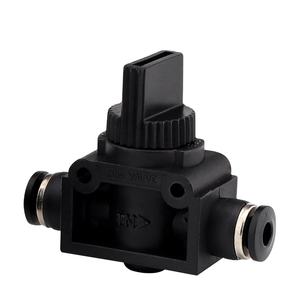 Vanne manuelle droite en plastique noir HVFF-4-6-8-10-12, vanne de tuyau, vanne de décharge de pression HVFF - Product Image 1