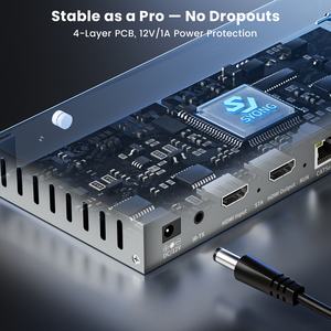 SYONG Répartiteur/Extenseur <span class=keywords><strong>HDMI</strong></span> 1080P sur Ethernet 1x4 avec Télécommande IR, 1 entrée 4 sorties, Extenseur <span class=keywords><strong>HDMI</strong></span> sur Cat6 POC + Boucle 60M - Product Image 5