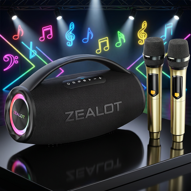 S97M ZEALOT 80W Portable Wireless Speaker with 16000mAh Battery IP67 Waterproof RGB Two-way Audio 2.0 Channel Party Speaker