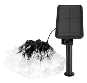 Guirlande lumineuse solaire d'extérieur 12m 100 LED, guirlande lumineuse à bulles, étanche, pour arbre de Noël, patio, lumière RGB blanc chaud - Product Image 1