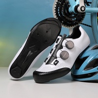 Chaussures de cyclisme sur route en carbone/fibre de verre, semelle perforée, chaussures de compétition, blanc pur, alliage d'aluminium, fabriqué en Chine