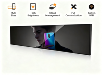 Écran publicitaire LCD sur mesure pour supermarchés et ascenseurs, lecteur multimédia numérique à barre ultra-étroite, écran étiré