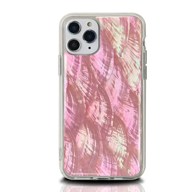 Accept Custom Natural Shell Epoxy Cell Phone Case For iPhone 11 12 Pro TPU PC Anti Fall Case For iPhone 12 pro Max JE-043