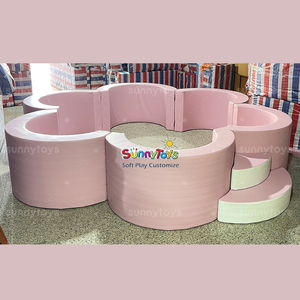 Ensemble de <span class=keywords><strong>piscine</strong></span> à balles en plein air pour enfants, <span class=keywords><strong>rose</strong></span> et blanc - Product Image 5
