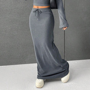 New Women <b>Skirt</b> Designer Clothing Solid Color Hip <b>Skirt</b> Casual Cotton Fitted <b>Maxi</b> Dress Women <b>Skirt</b> - Product Image 4