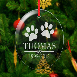 Ornamenti in vetro trasparente di natale forma ovale con nome di incisione personalizzata - Product Image 4