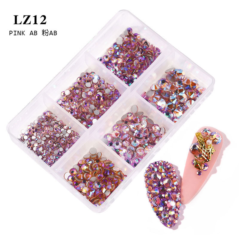 6 boxed rhinestone 12 light powder ab