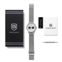 Reloj de Pulsera Meca-Quartz Plateado OEM para Hombre, Calendario, Resistente al Agua, Esfera Multifunción, Luminoso