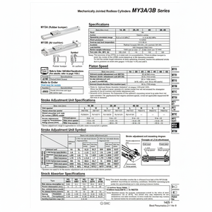 SMC Pneumatics MY3B20-300L6 Rodless Cylinder Mechanically Jointed Product Category - Product Image 1