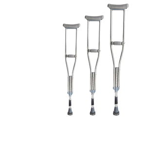 Béquilles légères en acier inoxydable avec amortissement par ressort, béquilles axillaires pour la rééducation des personnes handicapées, fournitures de thérapie - Product Image 1