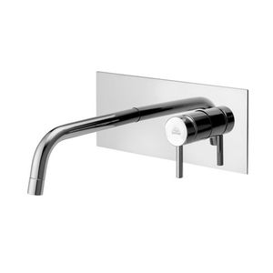 Mitigeur de lavabo encastré avec bec en ligne chromé, longueur 178 mm, robinets de lavabo - Product Image 1