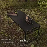 Table de camping pliante à ouverture automatique hydraulique |   Meubles d'extérieur tactiques légers et portables pour pique-nique, barbecue, voyage, en fer