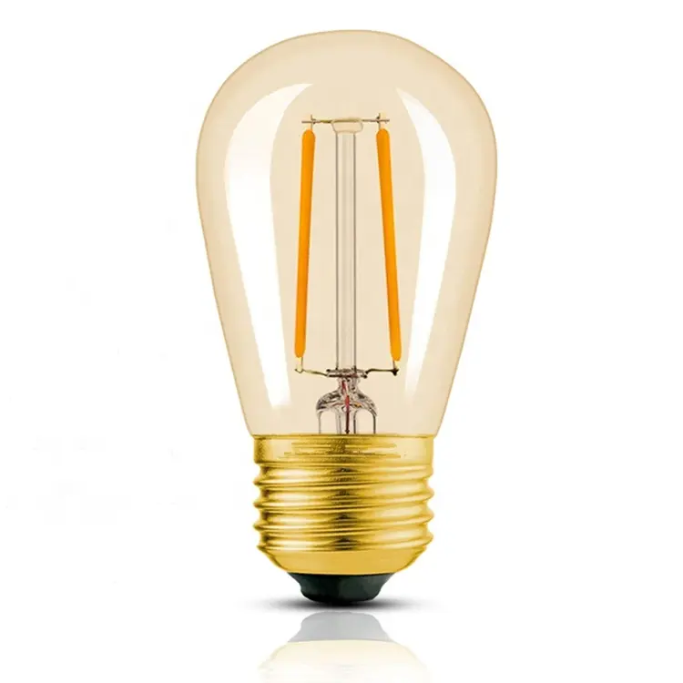 Wholesale Price Antique Style S14 Light Bulb Amber Glass with double LED Filament