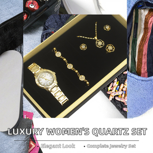 Orologio al Quarzo in Lega di Lusso con Charm alla Moda per Donne, Stile Casual Semplice Quotidiano, Set di Gioielli, Acquisto all'Ingrosso, Regali - Product Image 2