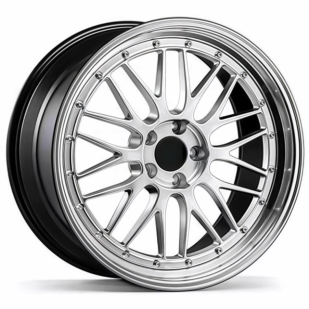 Diamond Silver disk and Black Bright Diamond-cut rim