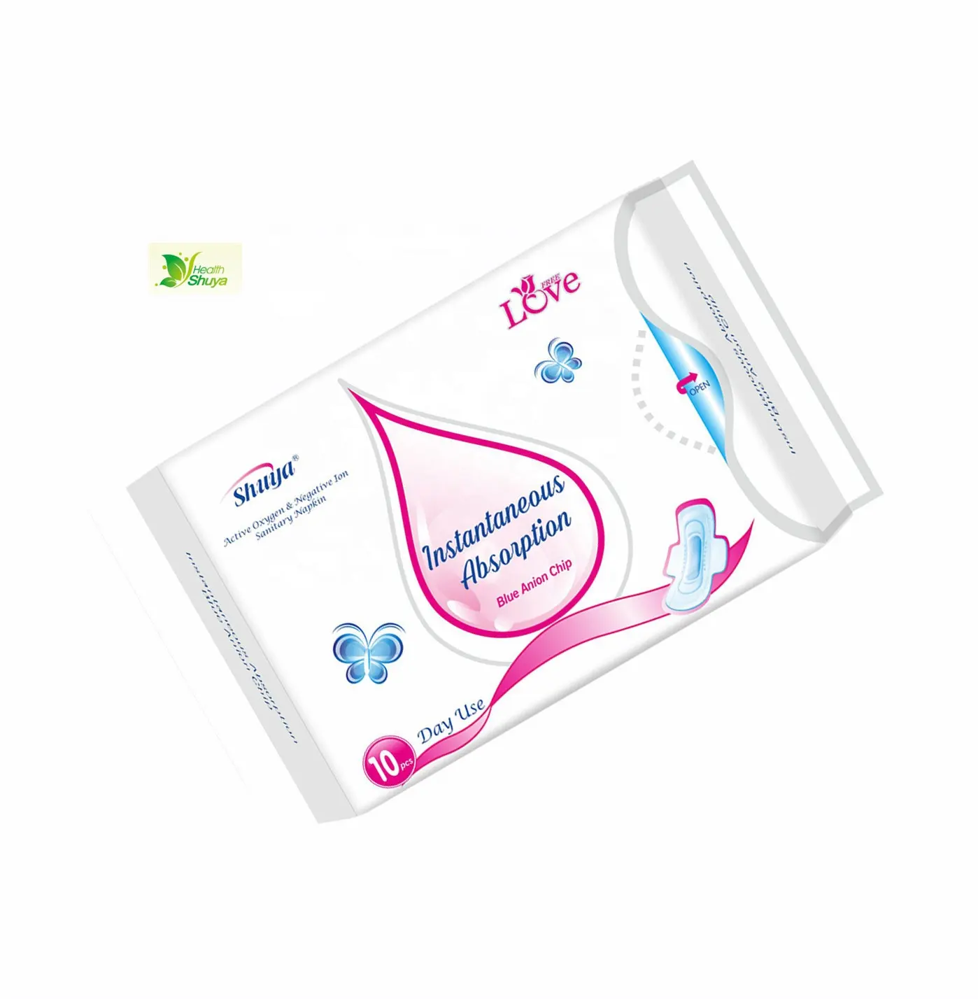 China Wholesale Manufacturing Feminine Hygienic Negative Ion Herbal Pad Ladies Disposable Comfort Sanitary Napkin