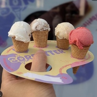 Plateau en papier pour gelato et crème glacée, personnalisable avec logo, recyclable, fourni par l'usine