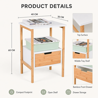 Meuble de rangement pratique sur mesure pour petits espaces, table d'appoint en bambou