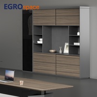 EGROspace Solution de bureau clé en main : Meuble de rangement de luxe avec tiroirs pour dossiers et armoire de direction